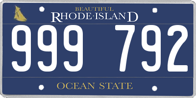 RI license plate 999792