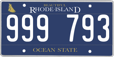 RI license plate 999793