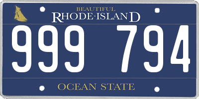 RI license plate 999794