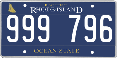 RI license plate 999796