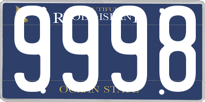 RI license plate 9998