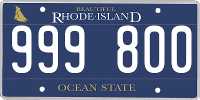 RI license plate 999800