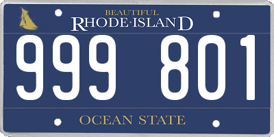 RI license plate 999801