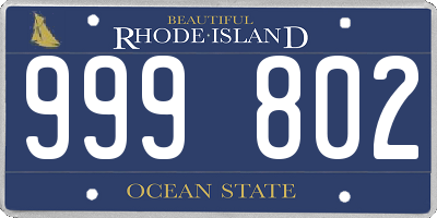 RI license plate 999802