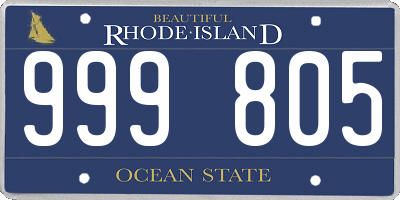 RI license plate 999805