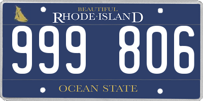 RI license plate 999806