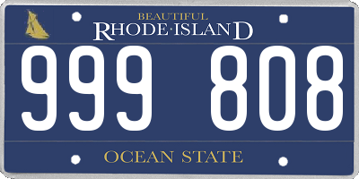 RI license plate 999808