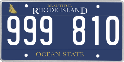 RI license plate 999810