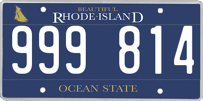 RI license plate 999814