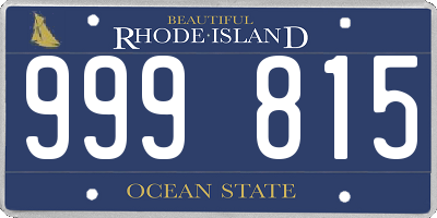 RI license plate 999815