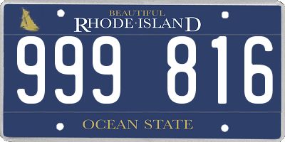 RI license plate 999816