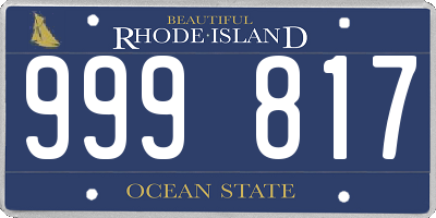 RI license plate 999817