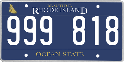 RI license plate 999818