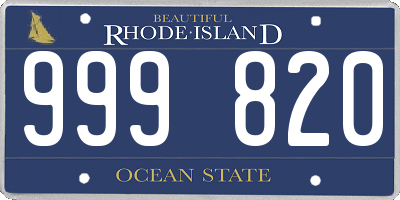 RI license plate 999820