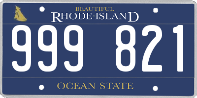 RI license plate 999821