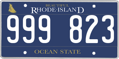 RI license plate 999823