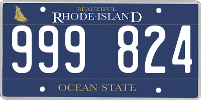 RI license plate 999824