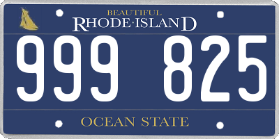 RI license plate 999825