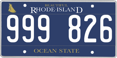 RI license plate 999826