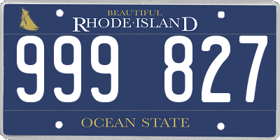 RI license plate 999827