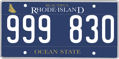 RI license plate 999830