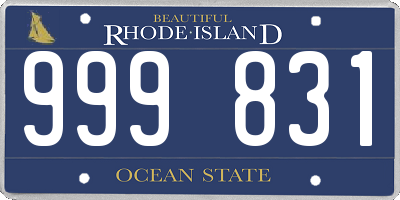 RI license plate 999831