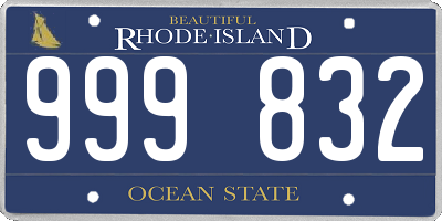 RI license plate 999832