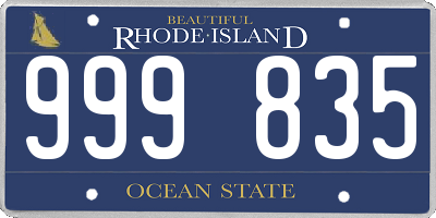 RI license plate 999835