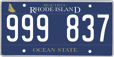 RI license plate 999837
