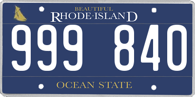 RI license plate 999840