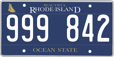 RI license plate 999842