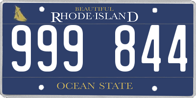 RI license plate 999844