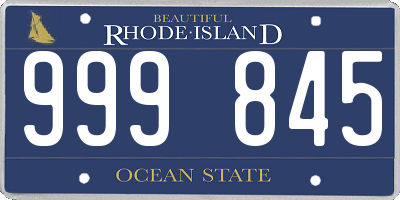 RI license plate 999845