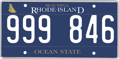 RI license plate 999846