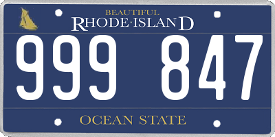 RI license plate 999847