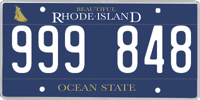 RI license plate 999848