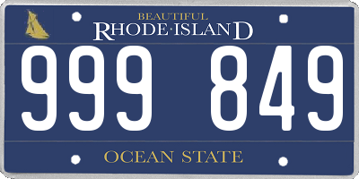 RI license plate 999849