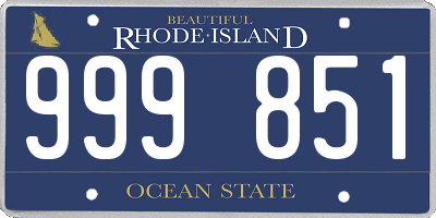 RI license plate 999851