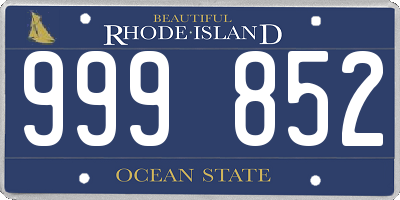 RI license plate 999852