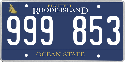RI license plate 999853