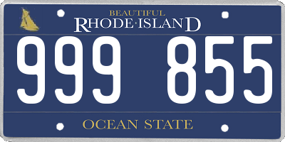 RI license plate 999855