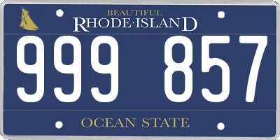 RI license plate 999857