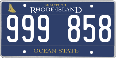 RI license plate 999858