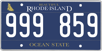 RI license plate 999859