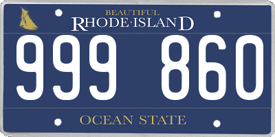 RI license plate 999860