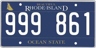 RI license plate 999861