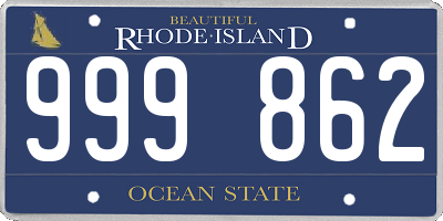 RI license plate 999862