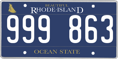 RI license plate 999863