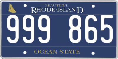 RI license plate 999865