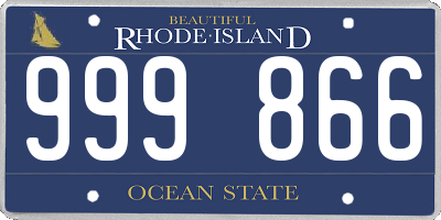 RI license plate 999866